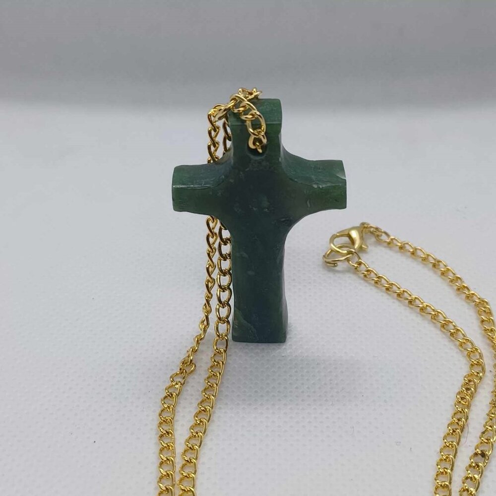 BC Nephrite Jade Cross Chain (Grade-A)